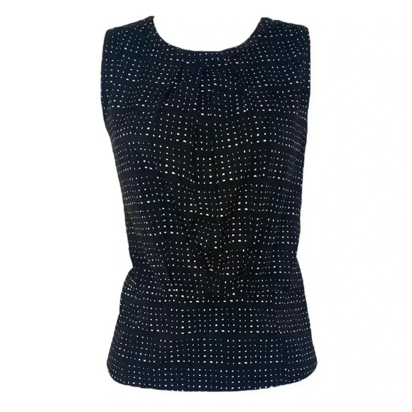 Banana Republic Dot Print Tapered Waist Sleeveless Blouse Top - Picture 1 of 7